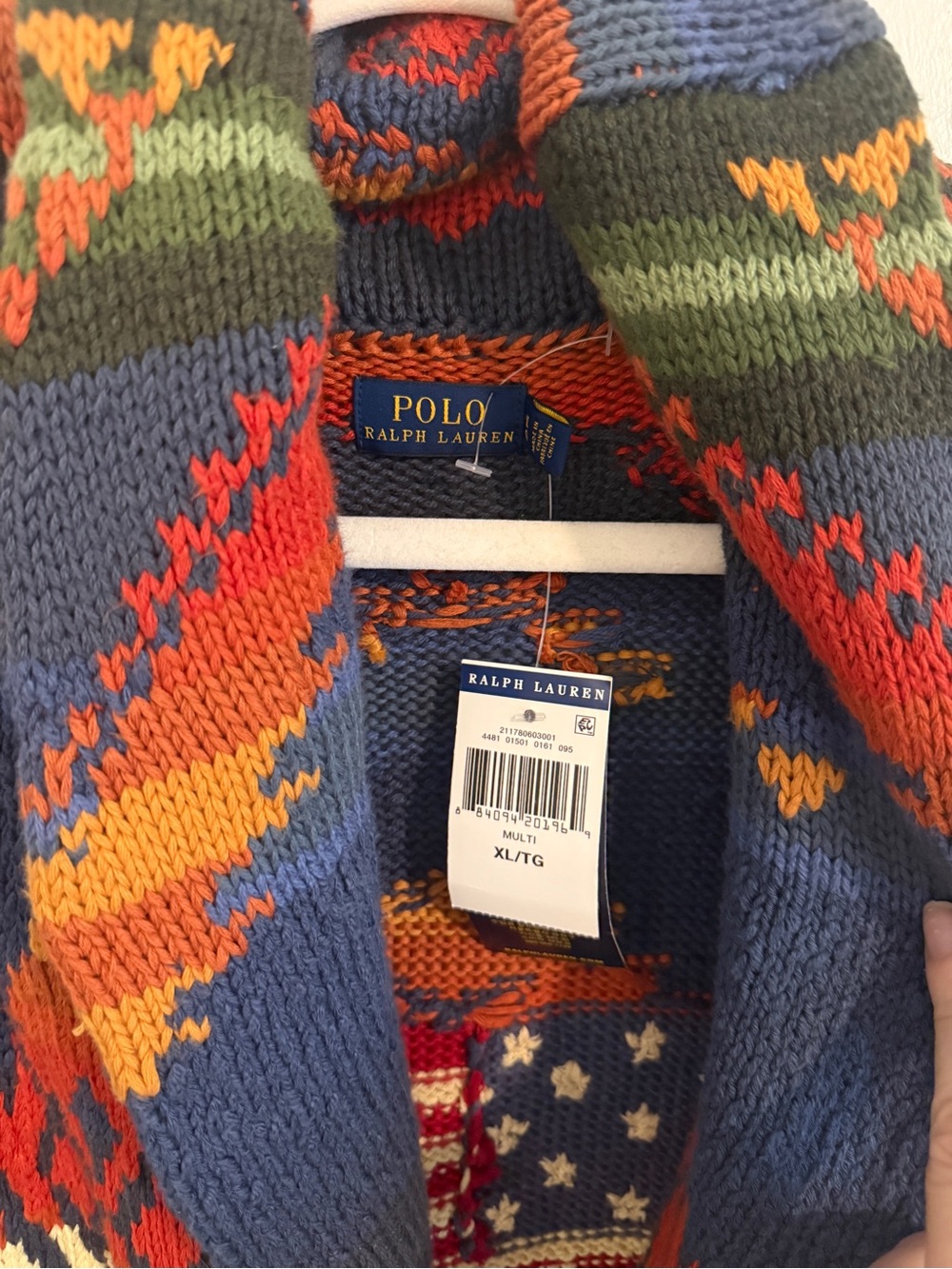 NWT Polo Ralph Lauren Limited Edition Southwestern Flag Toggle Cardigan XL - Picture 7 of 10